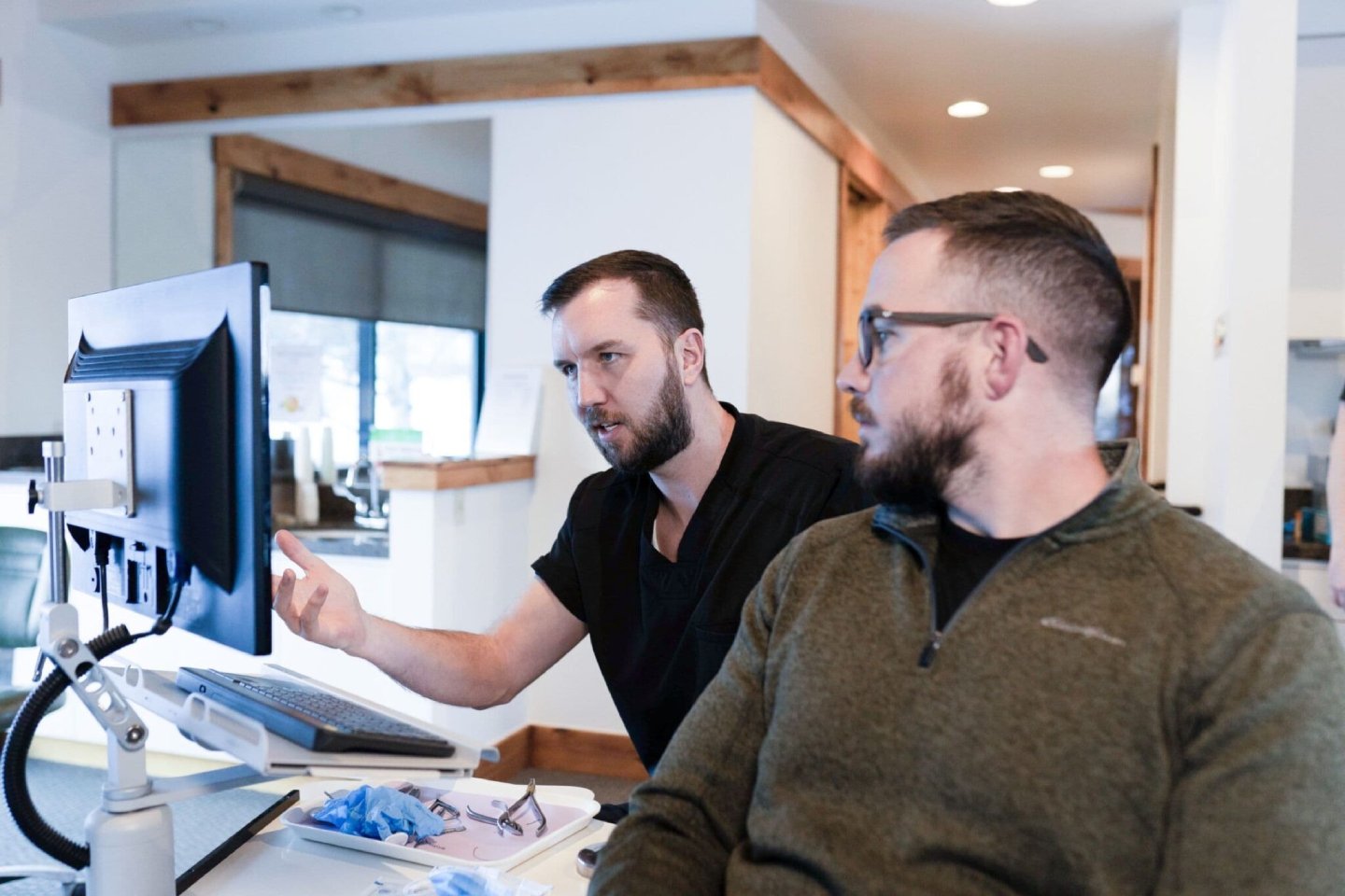 Doctor reviewing patient results